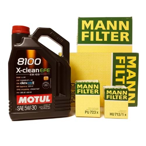 Opel Opel Astra H 1.4 2004 2014 Arası Benzin Bakım Set Motul 5W30 Yağ Mann Filtre