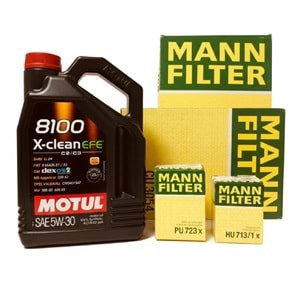 Opel Opel Astra H 1.4 2004 2014 Arası Benzin Bakım Set Motul 5W30 Yağ Mann Filtre